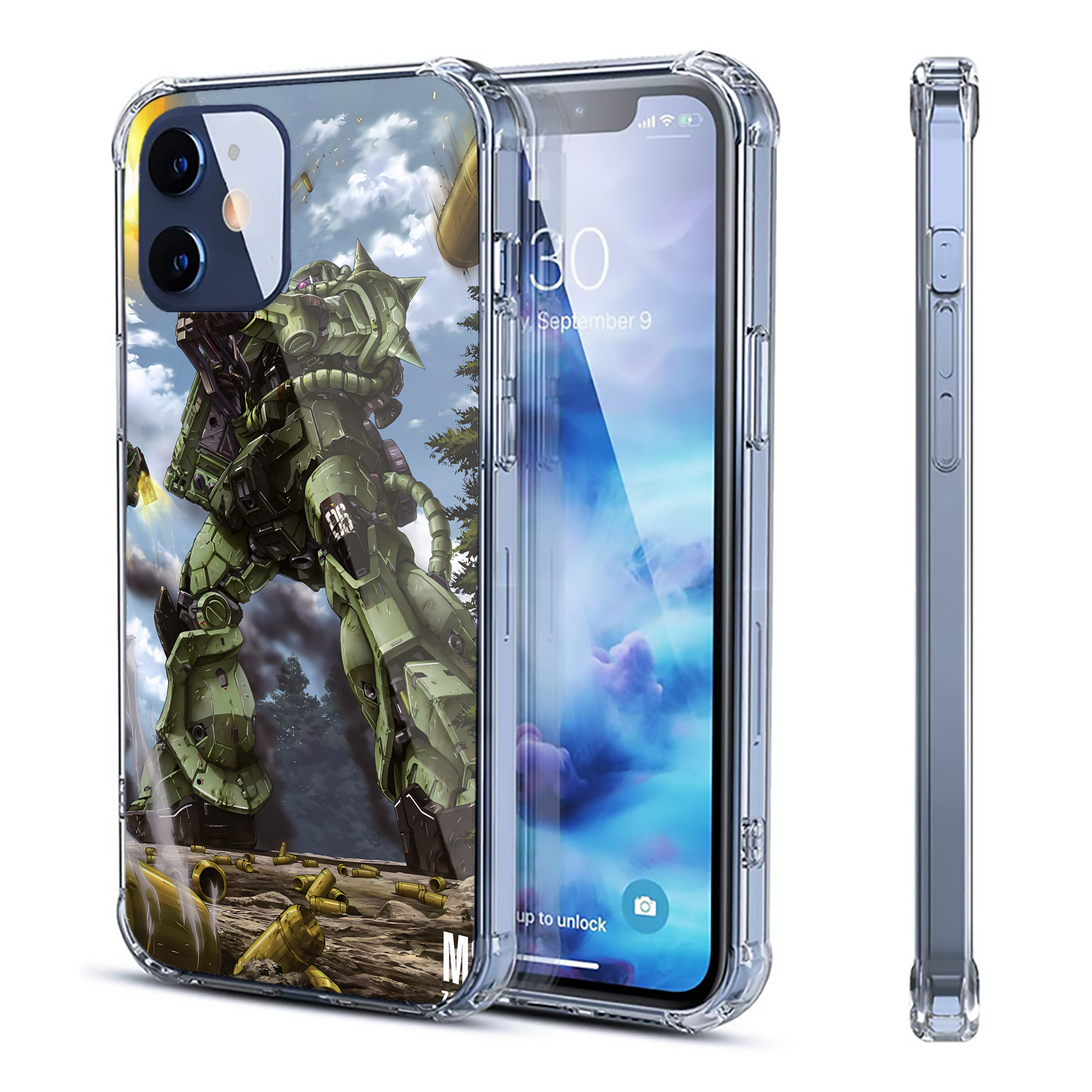 （画像用） 機動戦士ガンダム Mobile Suit Gundam 【iPhone 12シリーズ対応】透明スマホケース（クリアソフトケース）